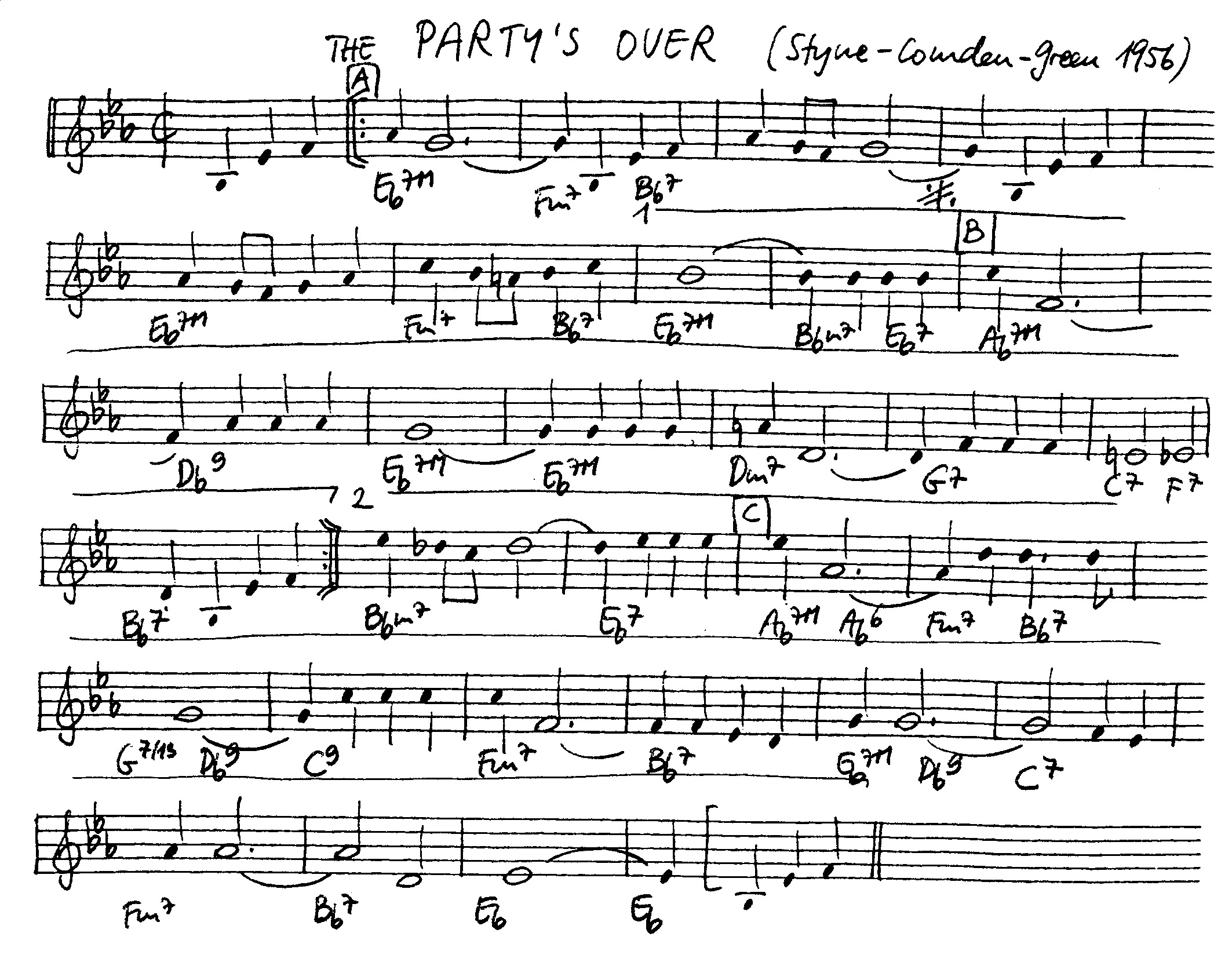 the party's over leadsheet – book us for your next 20s or gatsby event